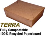 BioPlus TERRA #3 100% Recycled Brown Kraft Take Out Boxes
