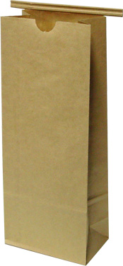 1 lb. Natural Brown Kraft Tin Tie Bags with Polypropylene Liner