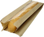 French Bread Brown Kraft Window Paper Bakery Bags - 6 x 4 x 21"