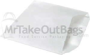 White Grease Resistant Paper Sandwich Bags - 6 x 0.75 x 6.75