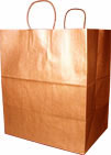 100% RECYCLED Brown Kraft Twisted Paper Handle Shoppers - 14" x 9.5" x 16"