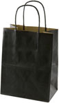Black Matte Pinstripe Paper Shopping Bags (Petite Size) 8 x 4.75 x 10.5
