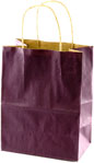 Plum Matte Pinstripe Paper Shopping Bags (Petite Size) 8 x 4.75 x 10.5