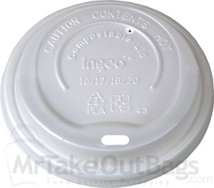 Frosty White Compostable PLA LID for 10, 12, 16 & 20 oz EarthGuard Cups
