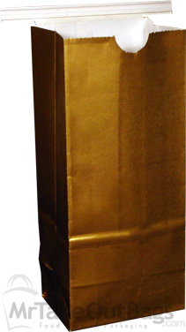 1/2 lb Gold Gloss Coffee Bags with tin tie closure - Polypropylene (PP) Lined