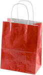 Red Gloss Paper Shopping Bags (Petite Size) 8 x 4.75 x 10.5