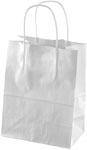White Gloss Paper Shopping Bags (Petite Size) 8 x 4.75 x 10.5
