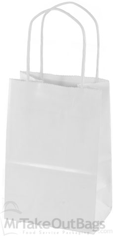 White Gloss Paper Shopping Bags (Prime Size) 5.25 x 3.5 x 8.25