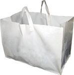 White Plastic Takeout Bags with Soft Loop Handle (Full Tray Size) 22 x 14 x 15.25