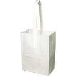 6 x 3.5 x 8" White Kraft 1/4 Peck Paper Apple/ Produce Bags