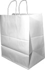 14.5" x 9" x 16" White Paper Shopping Bags