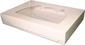 White Pinstripe Full Sheet Cake Boxes 26 x 18 x 3