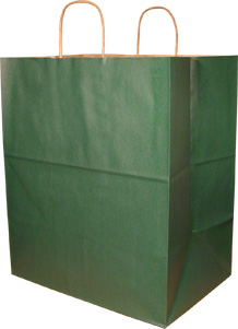 Forest Green Large Paper Shopping Bags 14 x 9.5 x 16.25