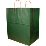 Forest Green Large Paper Shopping Bags 14 x 9.5 x 16.25"
