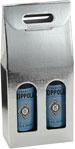 Argento Metallic Silver Embossed 2-Bottle Wine Carrier Boxes