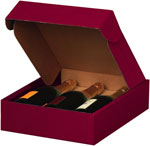 Bordeaux Textured Rib 3-Bottle Boxes