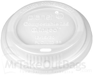 100% Compostable PLA Lid for 12/16/20 oz for Planet Paper Coffee Cups only