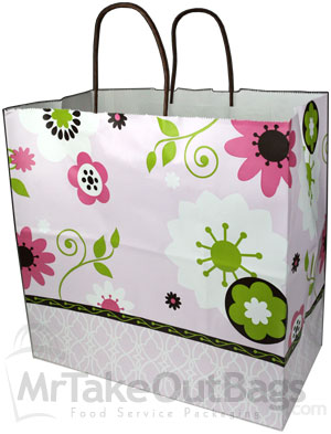 Bakery Dots Design Medium Paper Shopping Bags 13 x 7 x 12.5