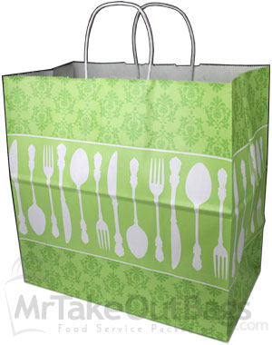 Fine Dining Design Medium Paper Shopping Bags 13 x 7 x 12.5