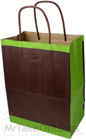 100% RECYCLED ENVIROMINT Design Small Paper Shopping Bags 8 x 4.75 x 10.5