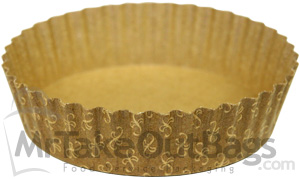 8 oz. FLUTED Round Baking Cup, with Release Coating on Kraft Paper - 4.63 x 1.19