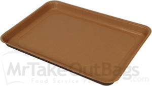 SOLUT! Brown KRAFT 1/2 Sheet Baking Trays - 18 x 13 x 1.25