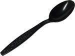 Black Disposable Plastic Spoons - Heavy Weight 7"