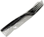 Black Disposable Plastic Poly Wrapped Forks - Heavy Weight 7.5"