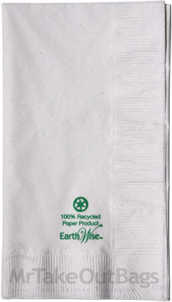EarthWise 100% Recycled White Dinner Napkin 15