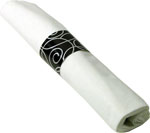 Hoffmaster Linen Like CaterWrap Pre-rolled Cutlery Set - WHITE