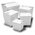 White Microwavable Chinese Take Out Boxes -  8 oz.