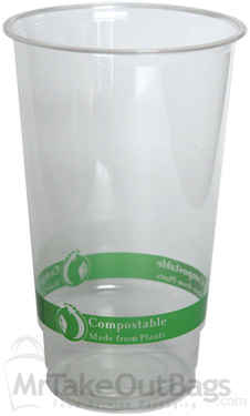 24 oz. Compostable PLA Clear Cold Cups