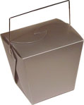 Mini Silver Frosted Chinese Take Out Boxes - 2.75 x 2 x 2.5