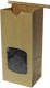 1 lb. Natural Brown Kraft Window Coffee Bags - Polypropylene (PP) Lined
