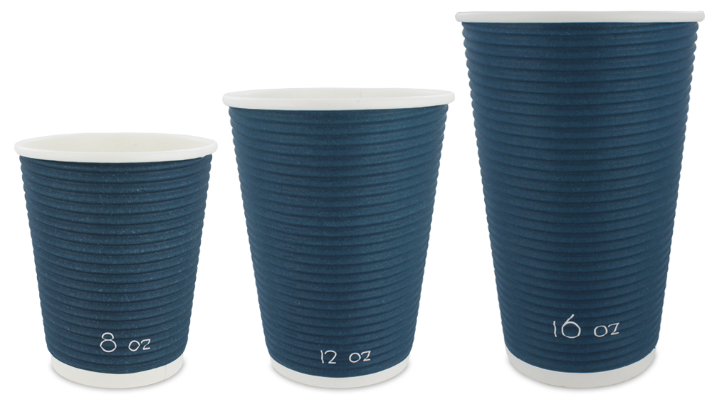 blue ripple wrap paper cups