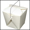 White Take Out Boxes - Wire Handle