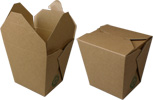 Kraft 100% Recycled Chinese Style Takeout Boxes without Wire Handles 