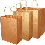 100% Recycled Kraft Shopping Bags