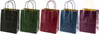 Matte Color Pinstripe Paper Shopping Bags
