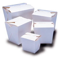 Microwaveable White Chinese Take-out Containers