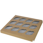 Mini Size Twelve-Cupcake Insert for 10 x 10" Cupcake Boxes: Brown