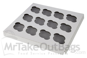 Mini Size Twelve-Cupcake Insert for 10 x 10  Cupcake Boxes: White