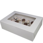 14 x 10 x 4" White Sheet Cake Bakery Boxes with Top Window