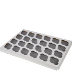 Mini Size Twenty Four-Cupcake Insert for 14 x 10 " Cupcake Boxes: White