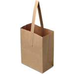 6 x 3.5 x 8" Natural Brown Kraft 1/4 Peck Paper Apple/ Produce Bags