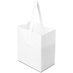 6.75 x 4.25 x 8.13" White Kraft 1/2 Peck Paper Apple/ Produce Bags