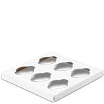 Regular Size Six-Cupcake Insert for 10 x 10" Cupcake Boxes: White