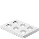 Mini Size Six-Cupcake Insert for 10 x 7" Cupcake Boxes: White