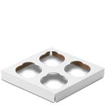 Regular Size Four-Cupcake Insert for 7 x 7 x 4" Cupcake Boxes: White