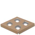 Mini Size Four-Cupcake Insert for 7 x 7" Cupcake Boxes: Brown
